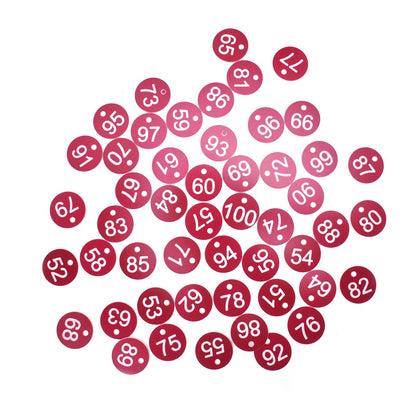 50PCS Numbered Label Numbered Tag for Farm Livestock Beekeeping Husbandry Breeding Supplies51-100 Red - view 3