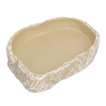 Reptile Food Water Bowl Resin Pets Feeding Plate Dish for Aquarium Tortoises Turtles Lizards Yellow - view 4