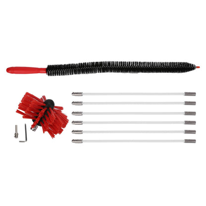 Chimney Brush Press Type Durable Nylon Soft Durable Small Size Inner Wall Cleaning Brush(Black New 410mmx 6 Rod A HEX Pole) - view 2
