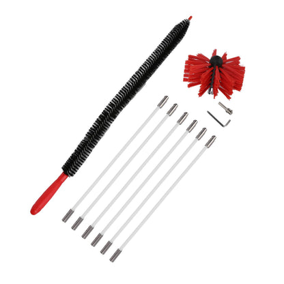 Chimney Brush Press Type Durable Nylon Soft Durable Small Size Inner Wall Cleaning Brush(Black New 410mmx 6 Rod A HEX Pole) - view 4