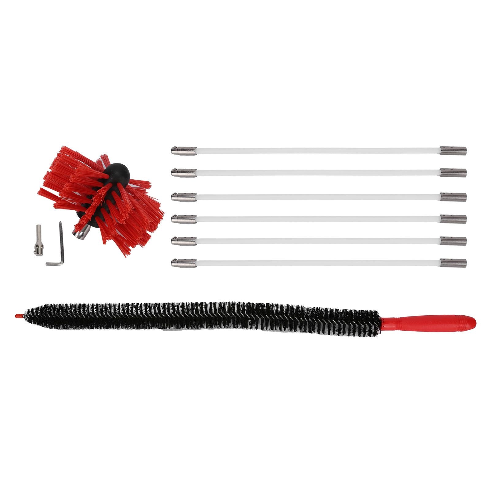 Chimney Brush Press Type Durable Nylon Soft Durable Small Size Inner Wall Cleaning Brush(Black New 410mmx 6 Rod A HEX Pole) - view 5