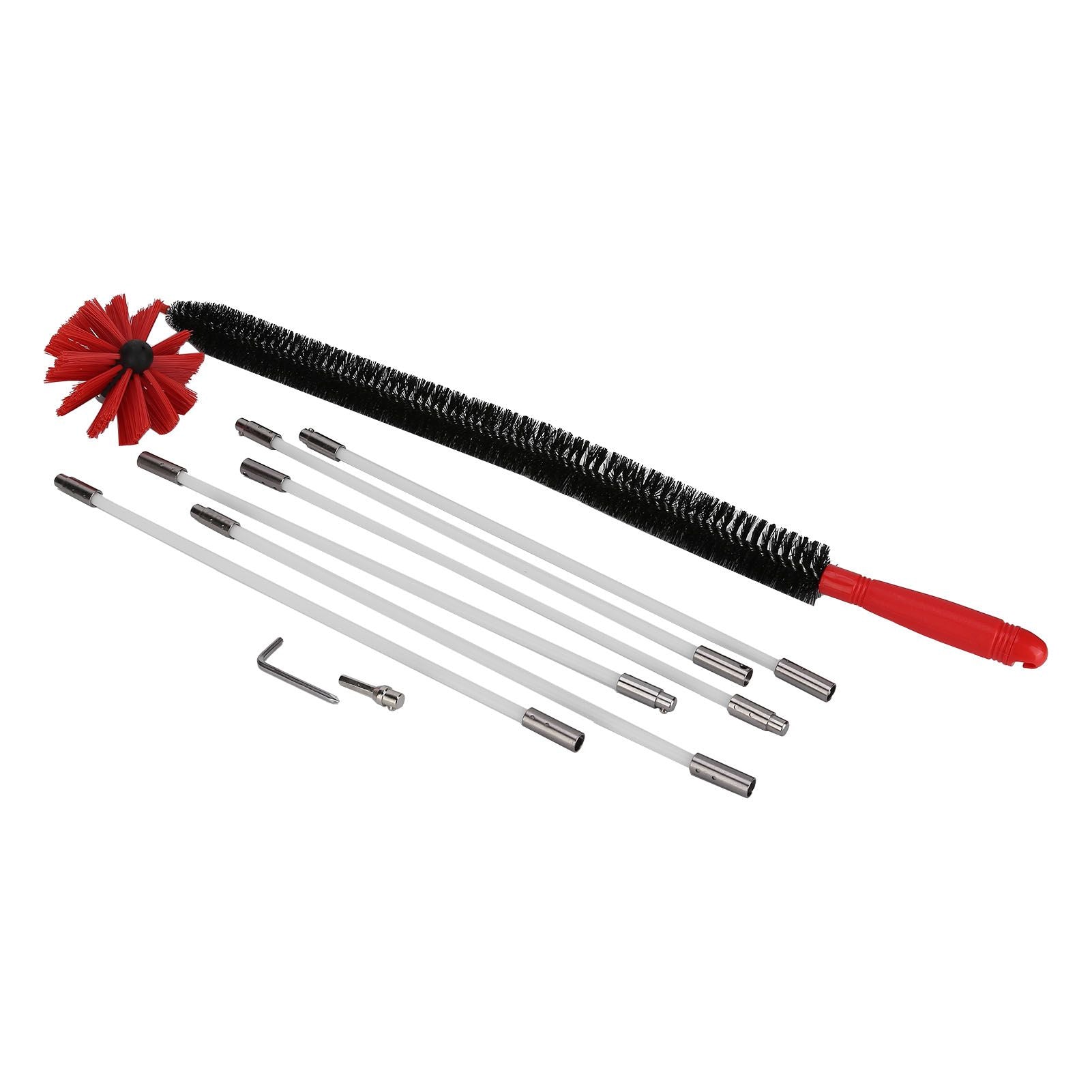 Chimney Brush Press Type Durable Nylon Soft Durable Small Size Inner Wall Cleaning Brush(Black New 410mmx 6 Rod A HEX Pole) - view 7