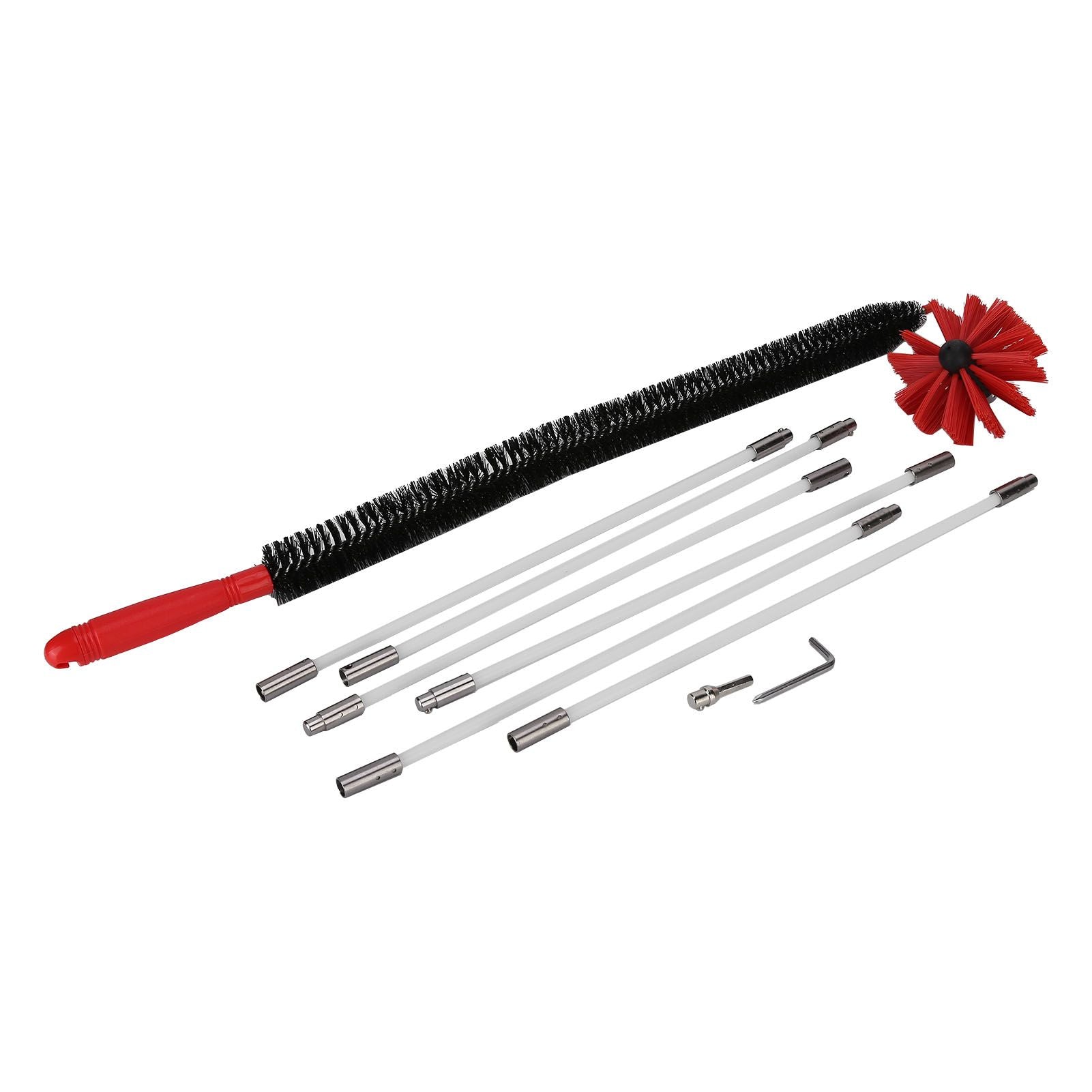 Chimney Brush Press Type Durable Nylon Soft Durable Small Size Inner Wall Cleaning Brush(Black New 410mmx 6 Rod A HEX Pole) - view 8