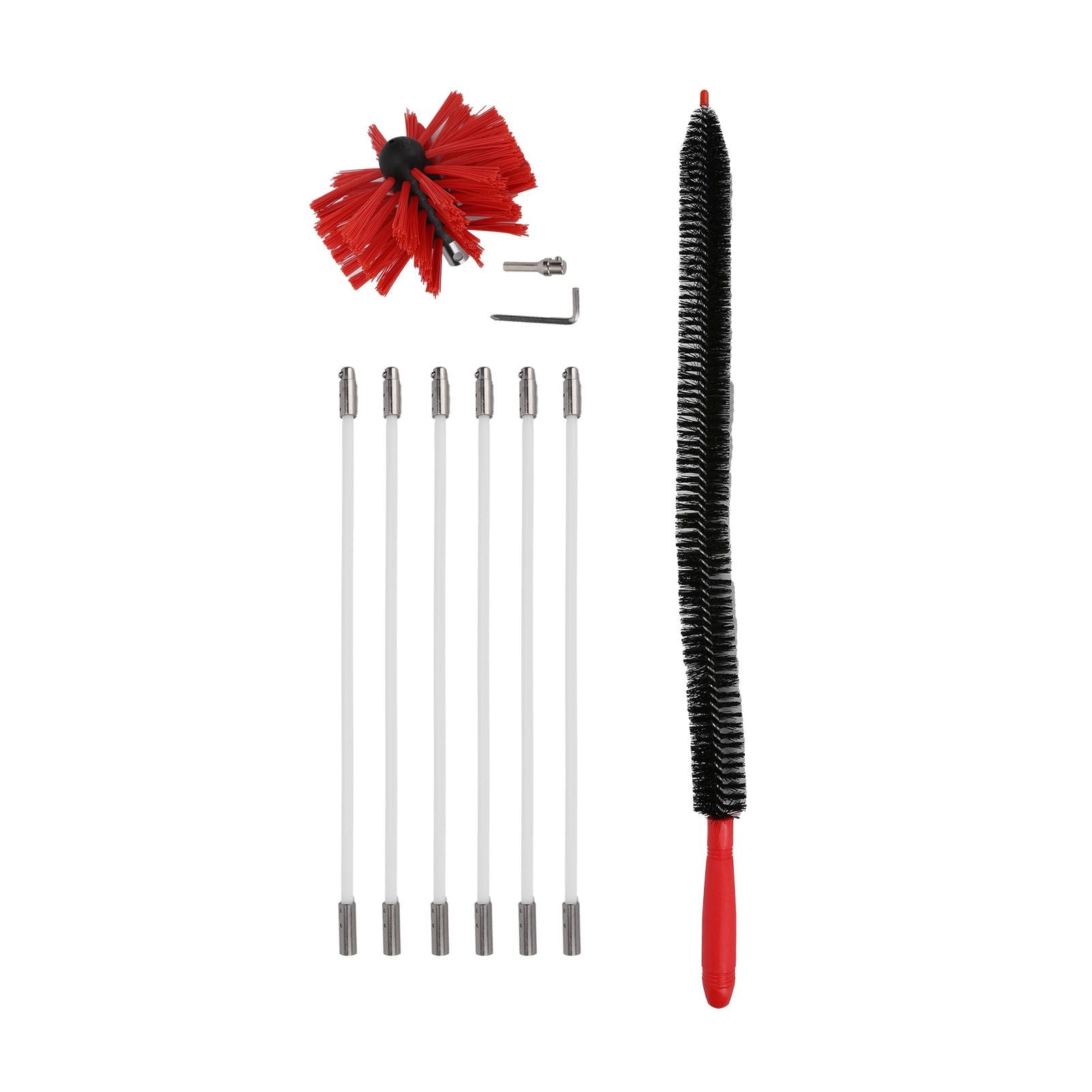 Chimney Brush Press Type Durable Nylon Soft Durable Small Size Inner Wall Cleaning Brush(Black New 410mmx 6 Rod A HEX Pole) - view 9
