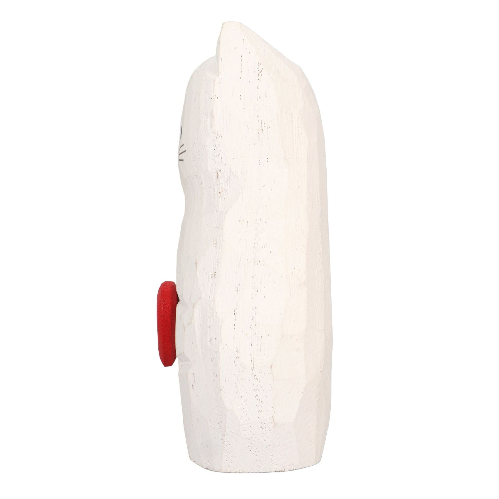 Cat Statue Flower Vase White Handmade Textured Wooden Cat Vase for Thanksgiving Day Gift Cat Lovers - view 8