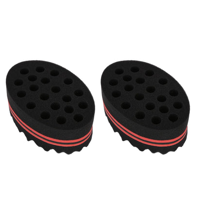 2PCS Double Sided Hair Curl Sponge 22 Hole Wavy Hair Sponge Brush Styling Tools for Home Salon - view 8
