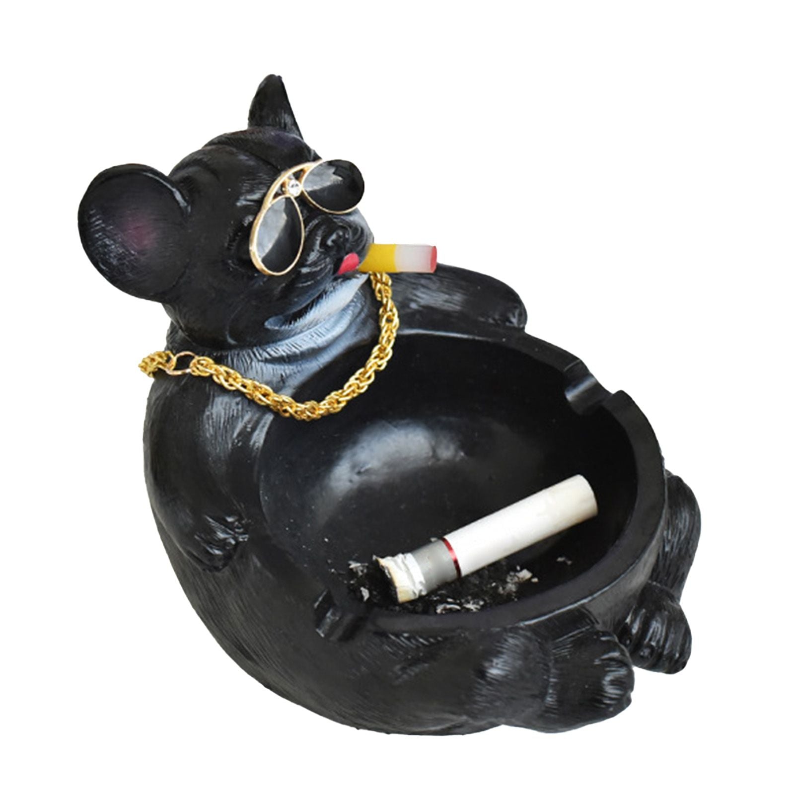 Cartoon Animal Ashtray Household Innovative Decorative Bully Dog Ashtray for Living Room Black - view 3