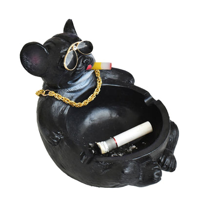 Cartoon Animal Ashtray Household Innovative Decorative Bully Dog Ashtray for Living Room Black - view 3