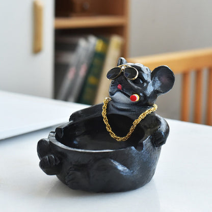 Cartoon Animal Ashtray Household Innovative Decorative Bully Dog Ashtray for Living Room Black - view 6