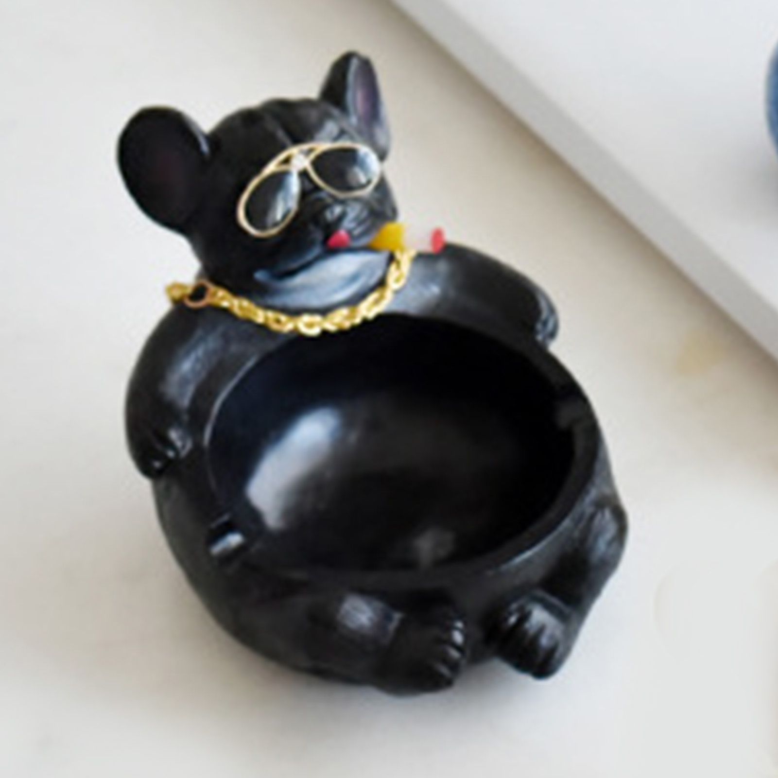 Cartoon Animal Ashtray Household Innovative Decorative Bully Dog Ashtray for Living Room Black - view 9