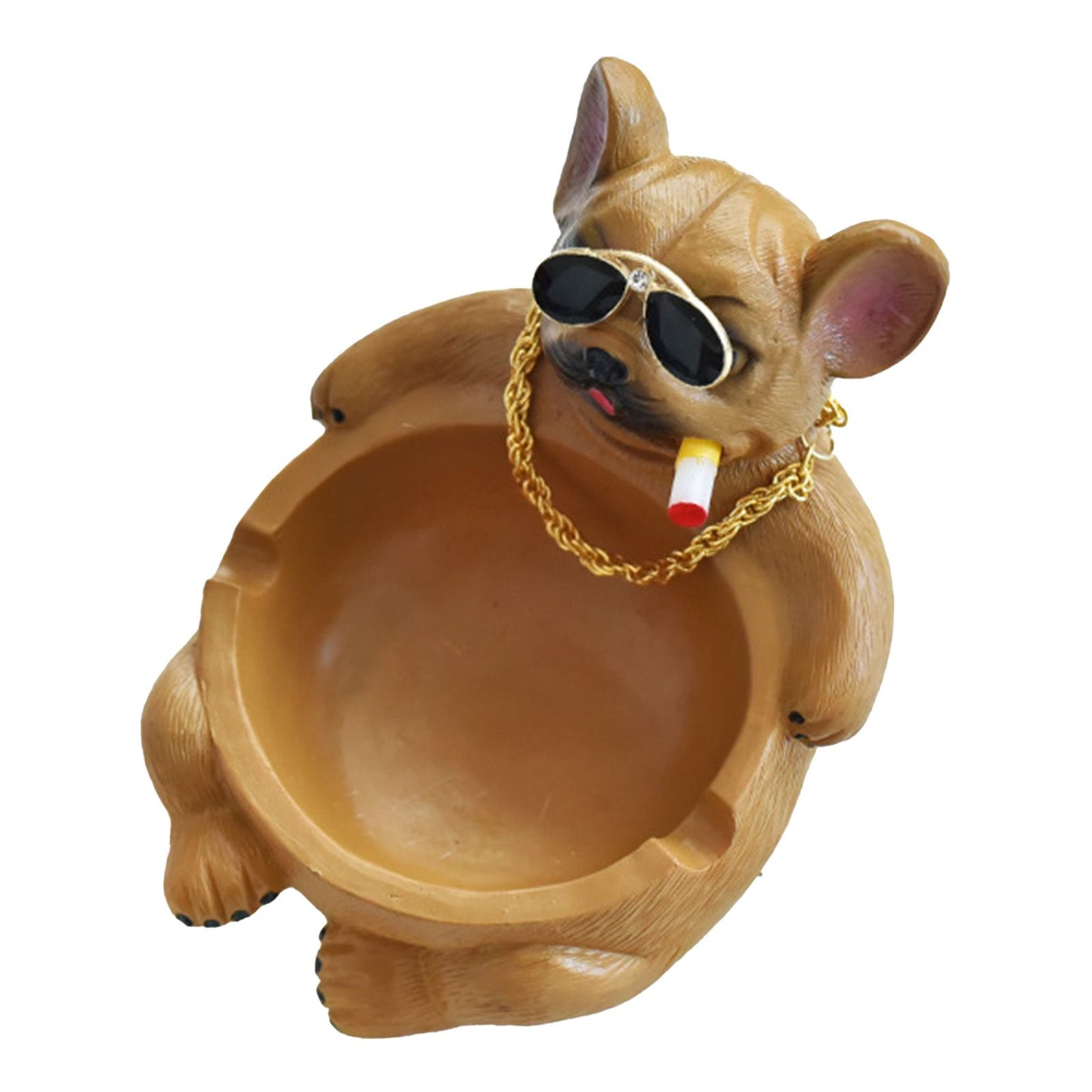 Cartoon Animal Ashtray Household Innovative Decorative Bully Dog Ashtray for Living Room Brown - view 3