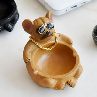 Cartoon Animal Ashtray Household Innovative Decorative Bully Dog Ashtray for Living Room Brown - view 9