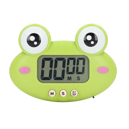 Cartoon Digital Timer ABS Portable Lightweight Simple To Use Cute Cartoon Timer for Kitchen Cooking Green Frog