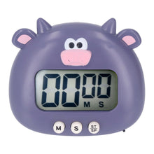 Digital Kitchen Timer Countup Countdown Cartoon Animal Sound Flash Alert Easy Operation with Stand for Cooking Teaching Purple Cow - view 2