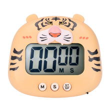 Digital Kitchen Timer Countup Countdown Cartoon Animal Sound Flash Alert Easy Operation with Stand for Cooking Teaching Yellow Tiger - view 2
