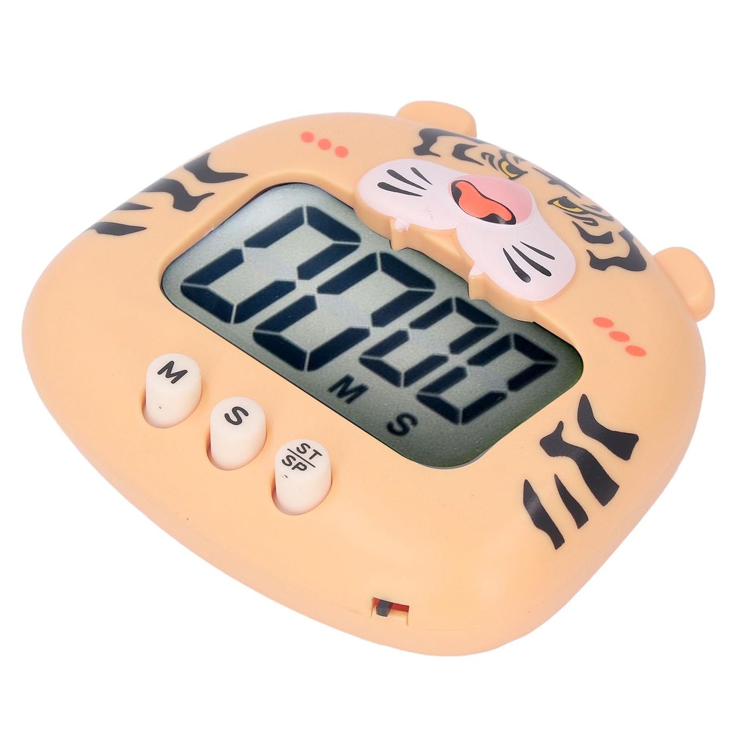Digital Kitchen Timer Countup Countdown Cartoon Animal Sound Flash Alert Easy Operation with Stand for Cooking Teaching Yellow Tiger - view 10