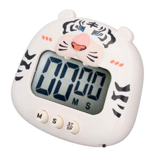 Digital Kitchen Timer Countup Countdown Cartoon Animal Sound Flash Alert Easy Operation with Stand for Cooking Teaching White Tiger - view 2
