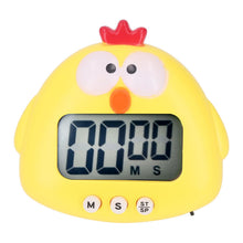 Digital Kitchen Timer Countup Countdown Cartoon Animal Sound Flash Alert Easy Operation with Stand for Cooking Teaching Yellow Chick