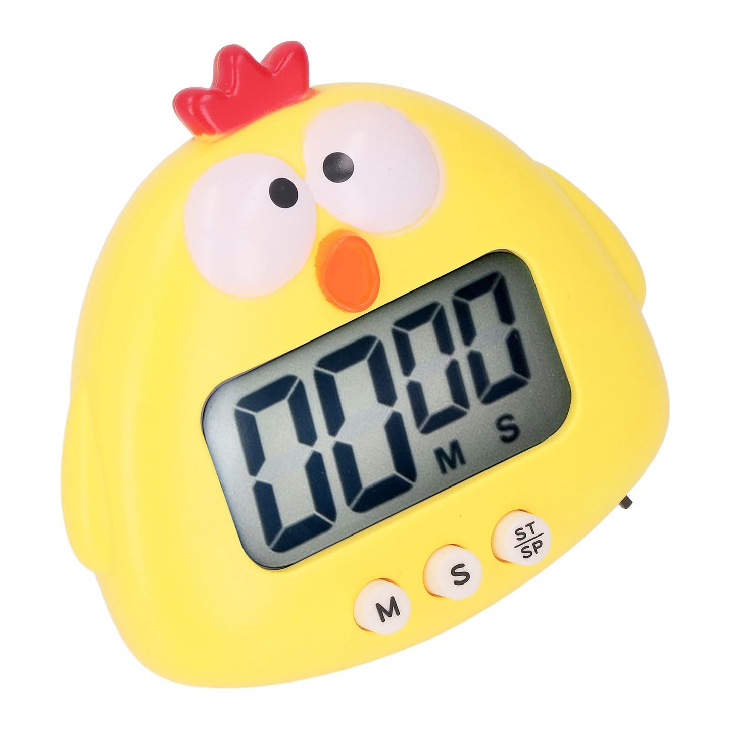 Digital Kitchen Timer Countup Countdown Cartoon Animal Sound Flash Alert Easy Operation with Stand for Cooking Teaching Yellow Chick - view 3