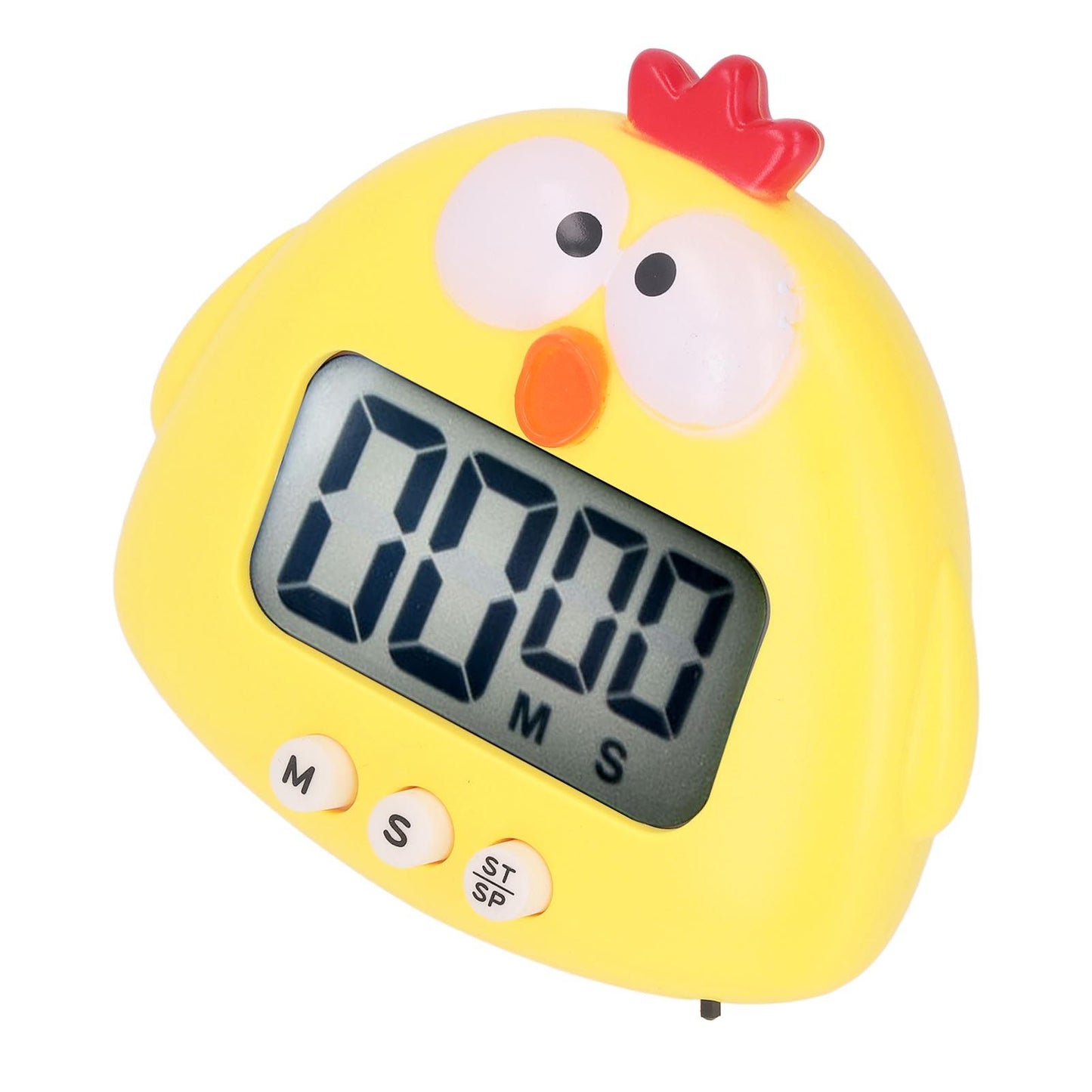Digital Kitchen Timer Countup Countdown Cartoon Animal Sound Flash Alert Easy Operation with Stand for Cooking Teaching Yellow Chick - view 4