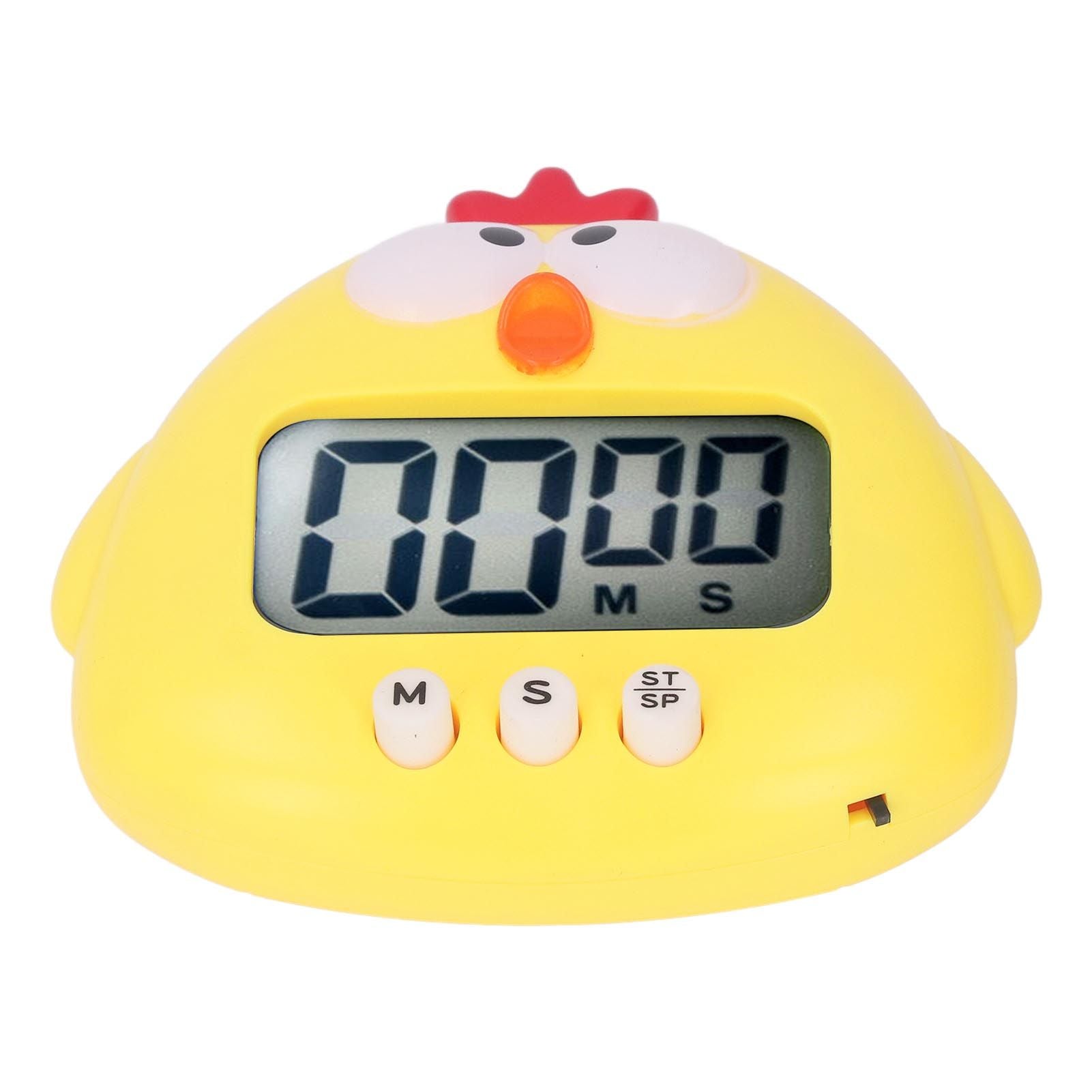 Digital Kitchen Timer Countup Countdown Cartoon Animal Sound Flash Alert Easy Operation with Stand for Cooking Teaching Yellow Chick - view 8