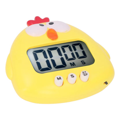 Digital Kitchen Timer Countup Countdown Cartoon Animal Sound Flash Alert Easy Operation with Stand for Cooking Teaching Yellow Chick - view 9