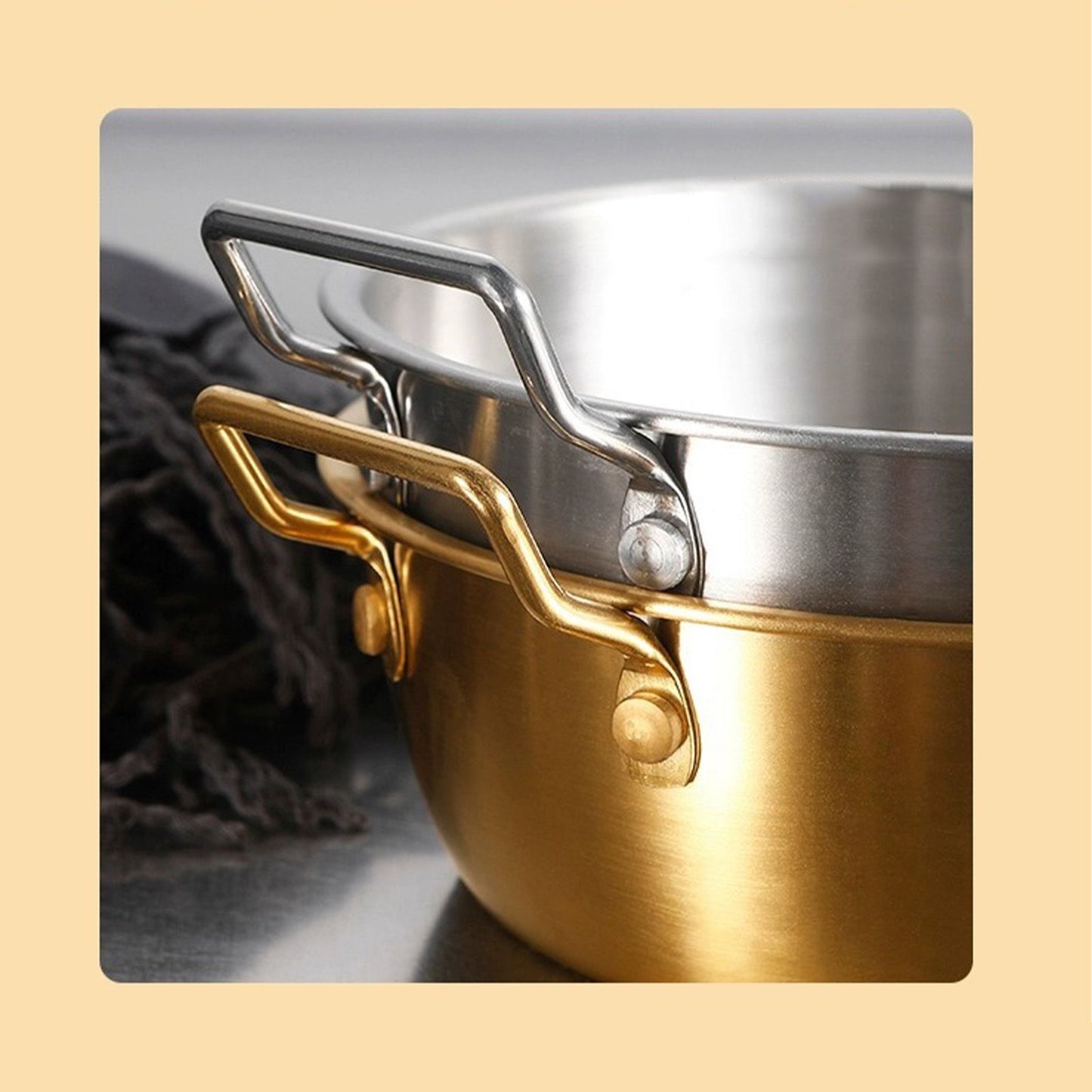 Double Ear Snack Bowl Multifunctional 304 Stainless Steel Noodle Bowl for Home Restaurant - view 7
