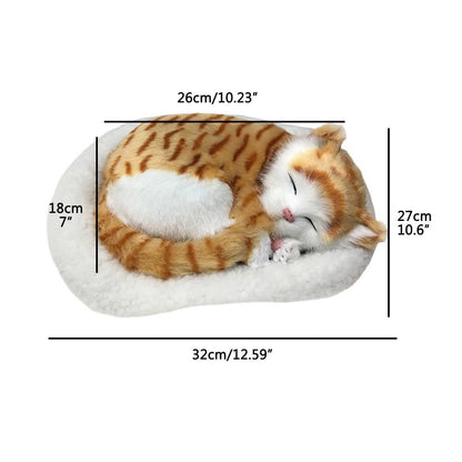 Realistic Sleeping dog Toy Breathing dog Stuffed Animal Doll with Mat Plush Toys for Children Home Ornament - view 2