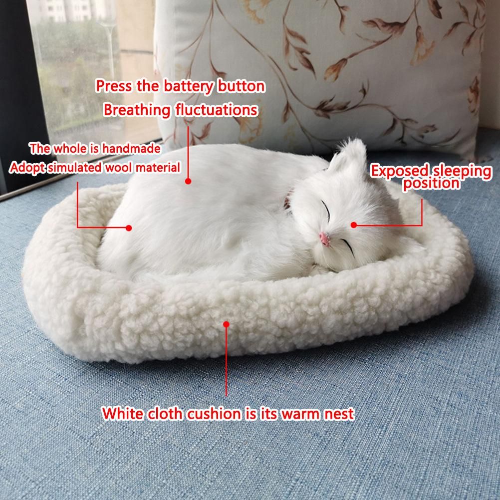 Realistic Sleeping dog Toy Breathing dog Stuffed Animal Doll with Mat Plush Toys for Children Home Ornament - view 3