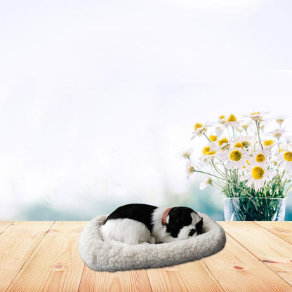 Realistic Sleeping dog Toy Breathing dog Stuffed Animal Doll with Mat Plush Toys for Children Home Ornament - view 6