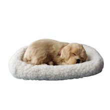 Realistic Sleeping Dog Toy Breathing Dog Stuffed Animal Doll with Mat Plush Toys for Children Home Ornament