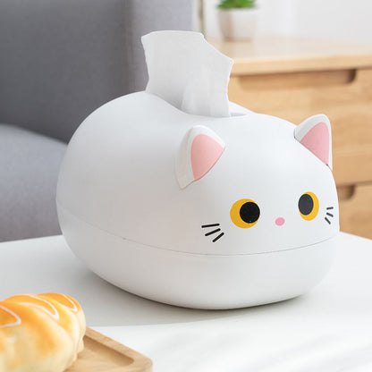 Cartoon Cat Tissue Box Desktop Paper Napkin Storage Box Paper Container Home Decoration - view 7