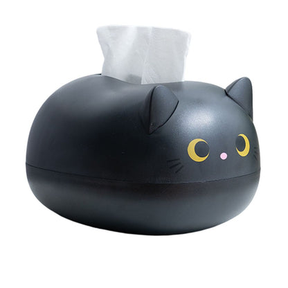Cartoon Cat Tissue Box Desktop Paper Napkin Storage Box Paper Container Home Decoration
