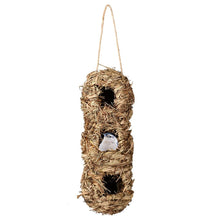 Hand Woven Hummingbird Houses Peanut Shape Natural Bird Nest Hut Straw Bird Nest Handmade Hanging Bird Hut for Window Home Garden