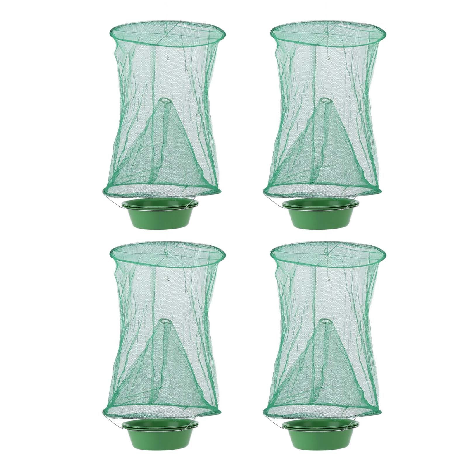 4pcs Outdoor Fly Trap Reusable Hanging Fly Trap Cage Net with Bait Tray for Garden Farm Orchard - view 2