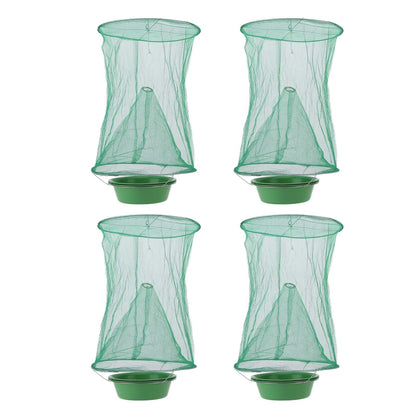 4pcs Outdoor Fly Trap Reusable Hanging Fly Trap Cage Net with Bait Tray for Garden Farm Orchard - view 2