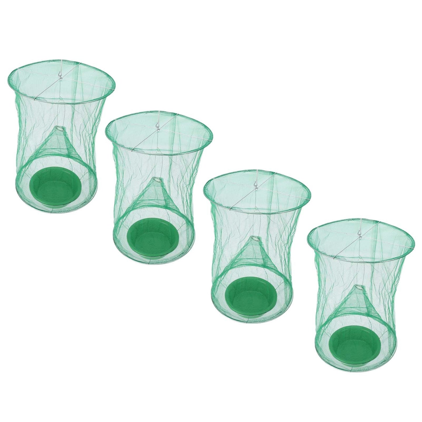 4pcs Outdoor Fly Trap Reusable Hanging Fly Trap Cage Net with Bait Tray for Garden Farm Orchard - view 3