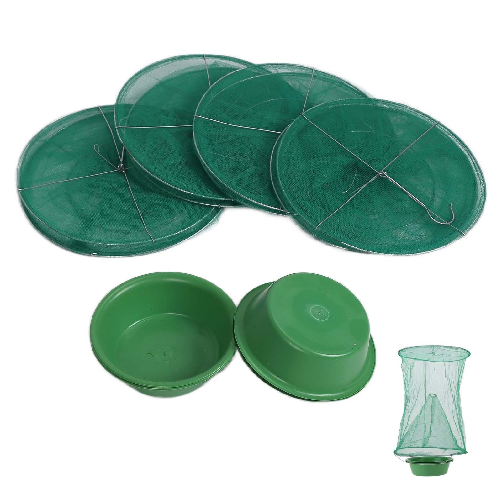 4pcs Outdoor Fly Trap Reusable Hanging Fly Trap Cage Net with Bait Tray for Garden Farm Orchard - view 5