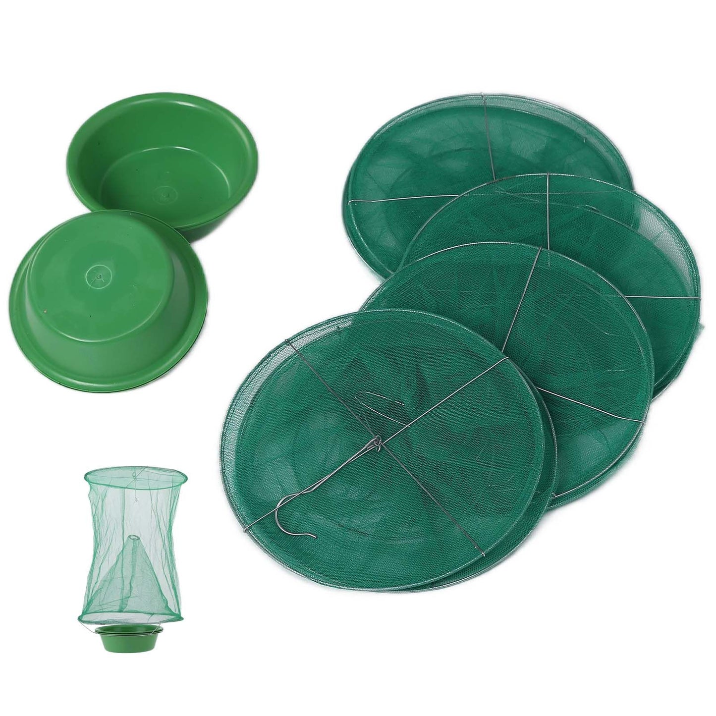 4pcs Outdoor Fly Trap Reusable Hanging Fly Trap Cage Net with Bait Tray for Garden Farm Orchard - view 8