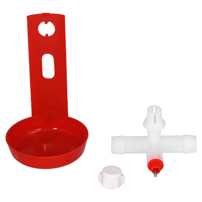 10 Set Chicken Drinking Cup Automatic Poultry Drinking Waterer Drinker with White Tee Fitting Durable for Chicken - view 4