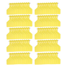 100Pcs Plastic Integrated Ear Tag Kit Livestock Farm Ear Label Tag for Cow Cattle Identification Yellow