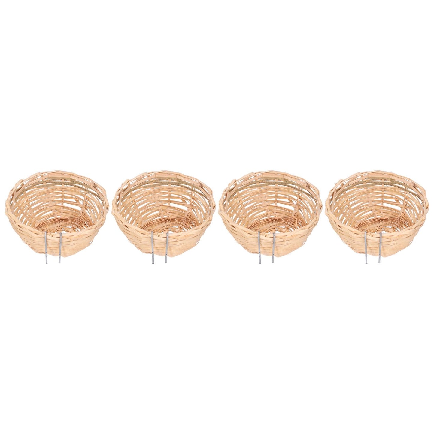 4pcs Bamboo Bird Nest Handmade Weaving Breeding Resting Bird House with Hook for Parrots Canary - view 2