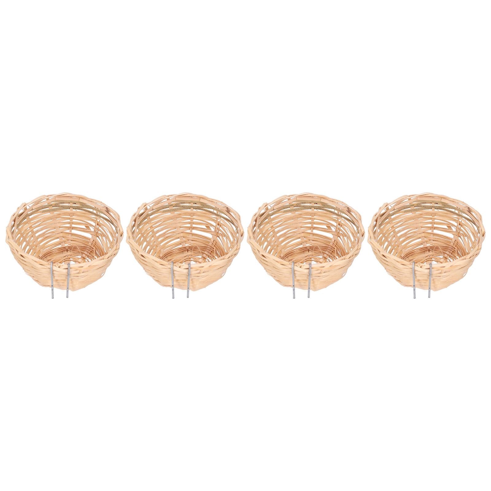 4pcs Bamboo Bird Nest Handmade Weaving Breeding Resting Bird House with Hook for Parrots Canary - view 2