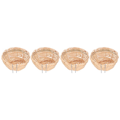 4pcs Bamboo Bird Nest Handmade Weaving Breeding Resting Bird House with Hook for Parrots Canary - view 2