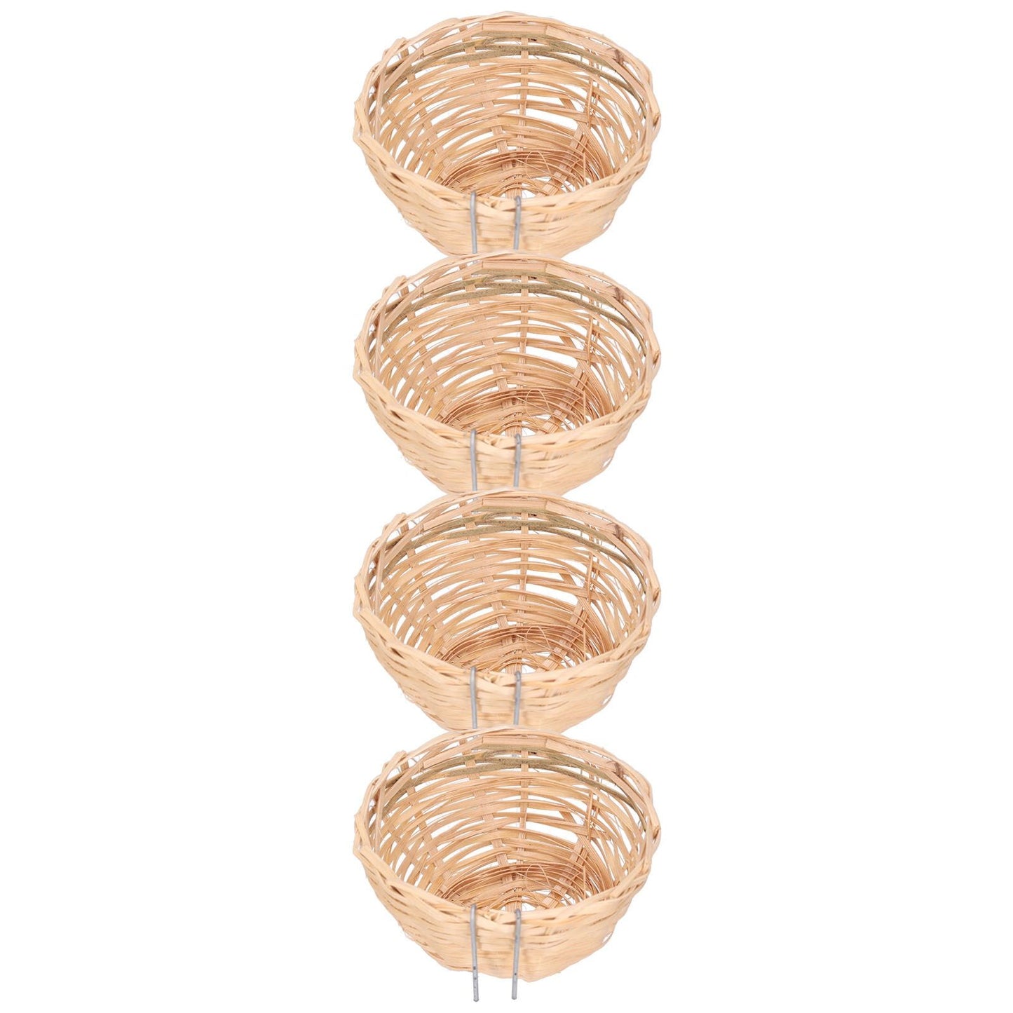 4pcs Bamboo Bird Nest Handmade Weaving Breeding Resting Bird House with Hook for Parrots Canary - view 3