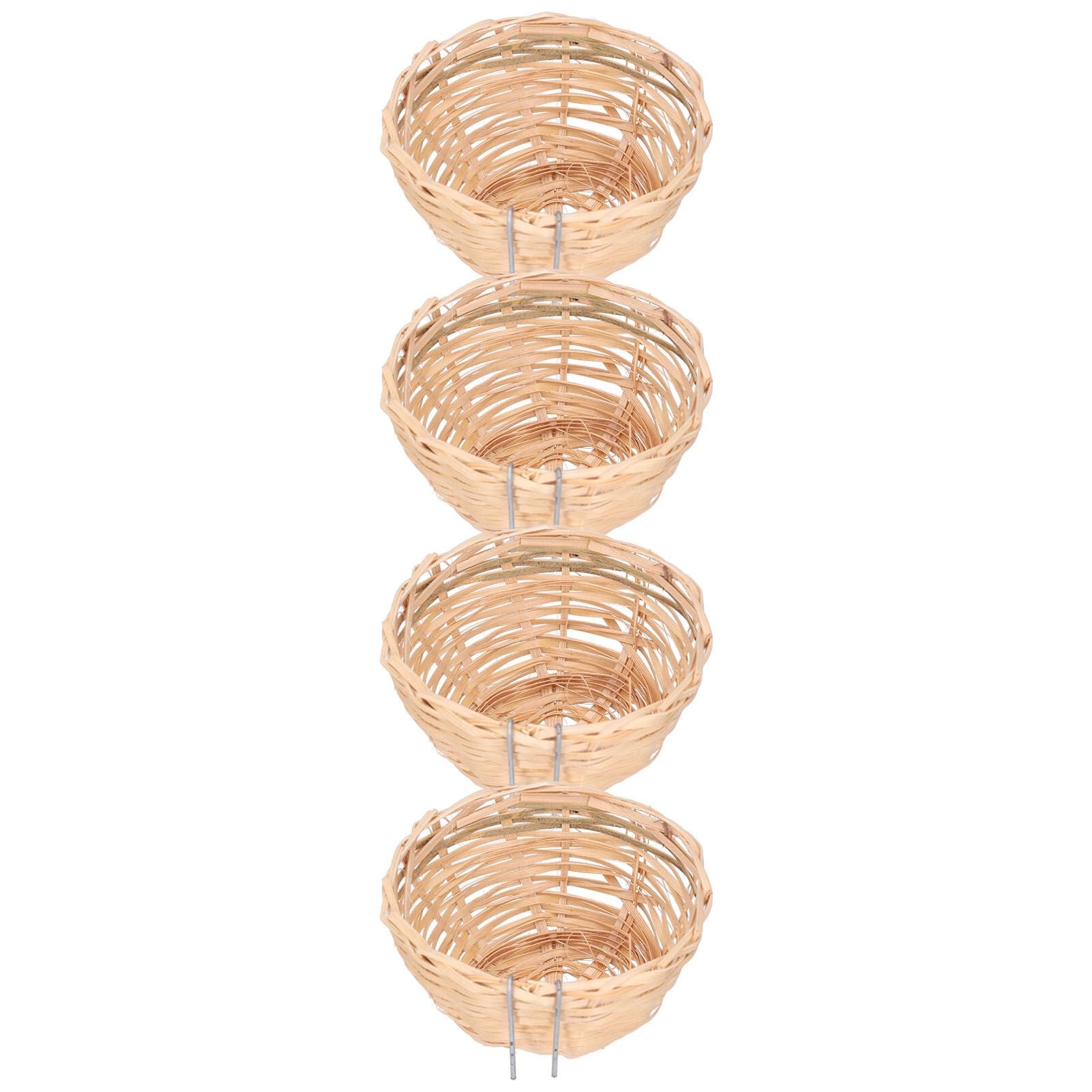 4pcs Bamboo Bird Nest Handmade Weaving Breeding Resting Bird House with Hook for Parrots Canary - view 3