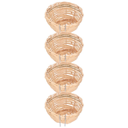 4pcs Bamboo Bird Nest Handmade Weaving Breeding Resting Bird House with Hook for Parrots Canary - view 3