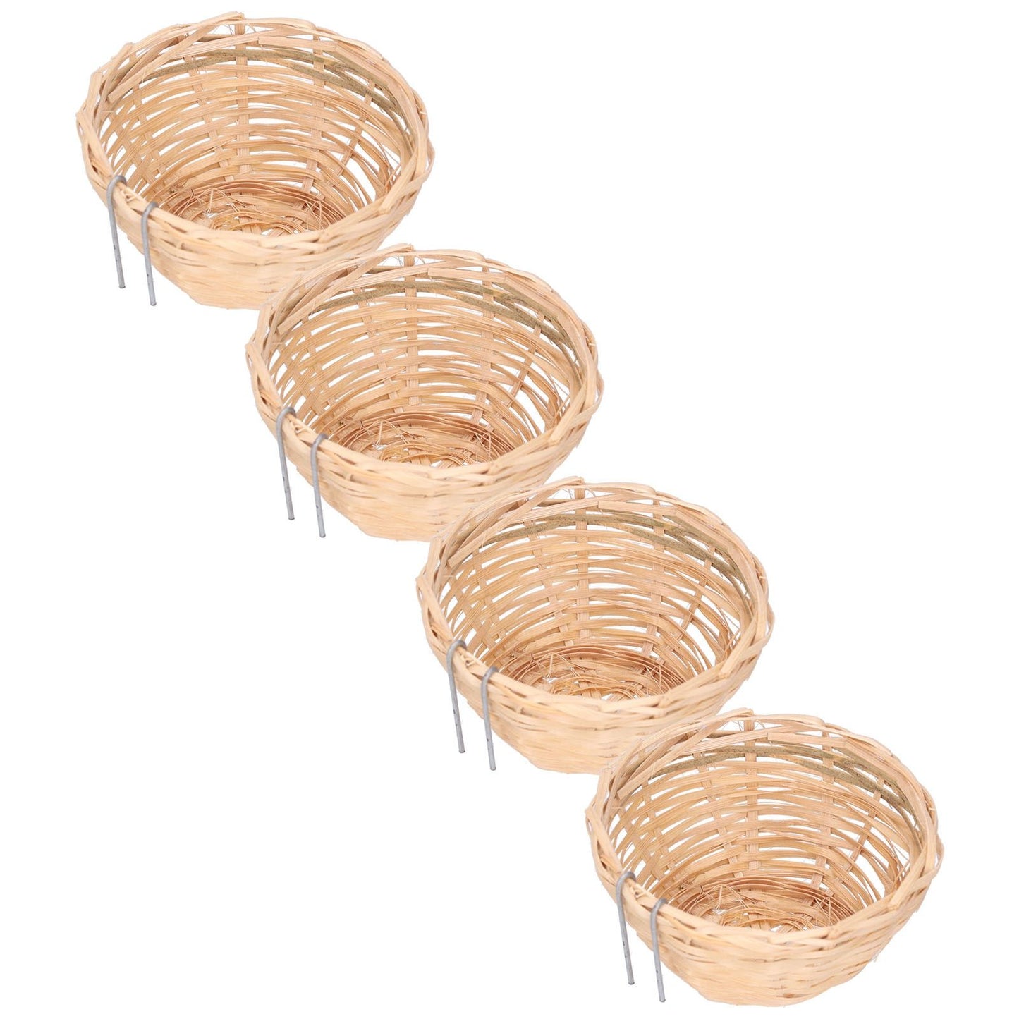 4pcs Bamboo Bird Nest Handmade Weaving Breeding Resting Bird House with Hook for Parrots Canary - view 4