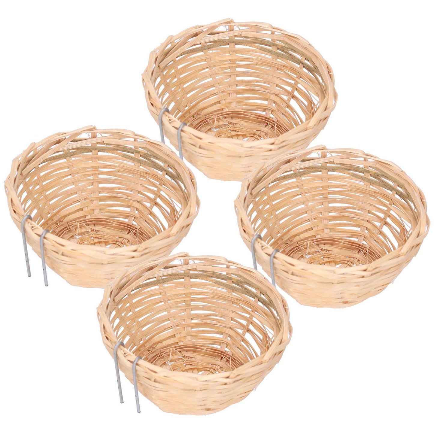 4pcs Bamboo Bird Nest Handmade Weaving Breeding Resting Bird House with Hook for Parrots Canary - view 5