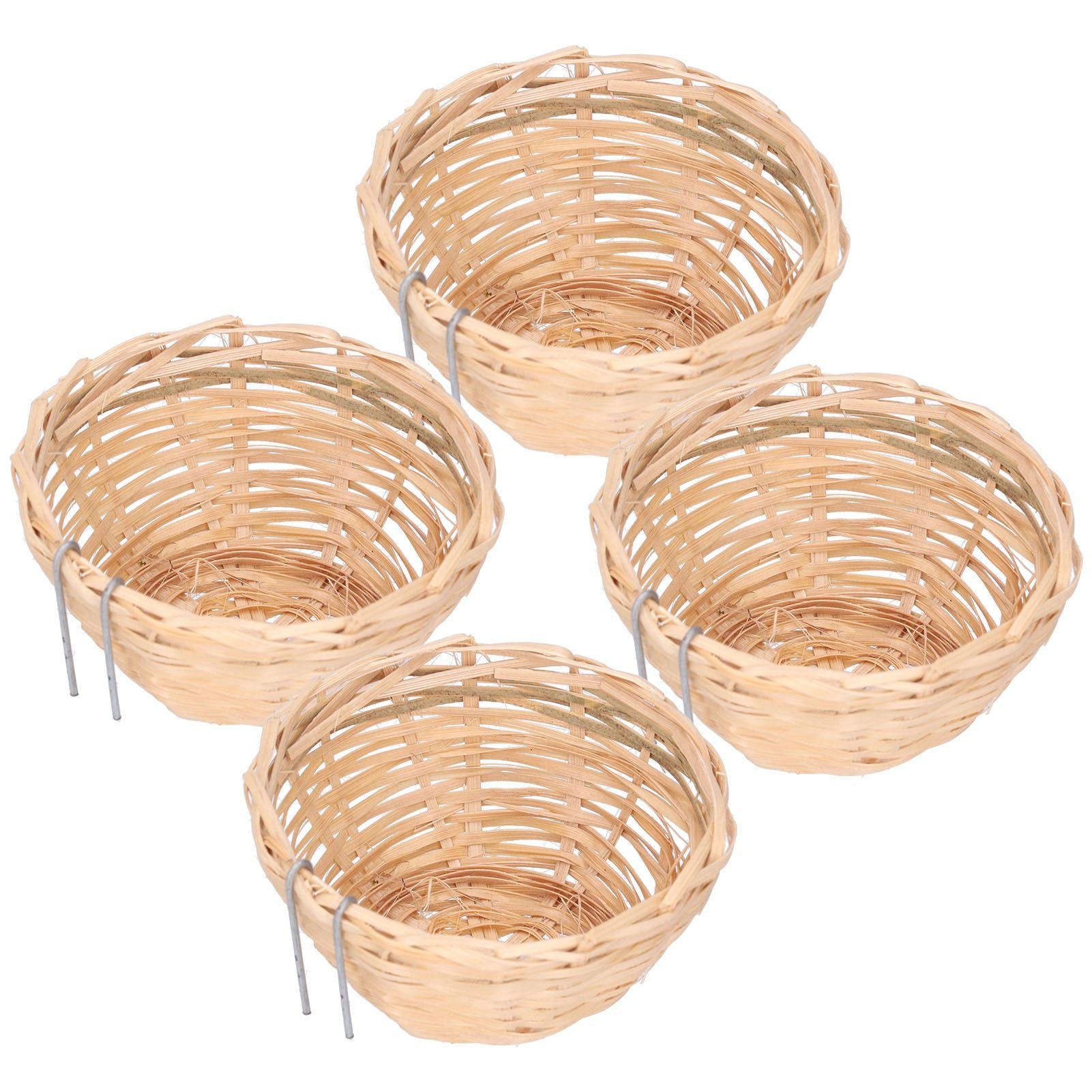 4pcs Bamboo Bird Nest Handmade Weaving Breeding Resting Bird House with Hook for Parrots Canary - view 5